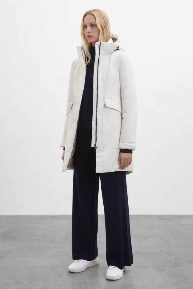 Women White Kongur Coat Ecoalf Coats And Jackets
