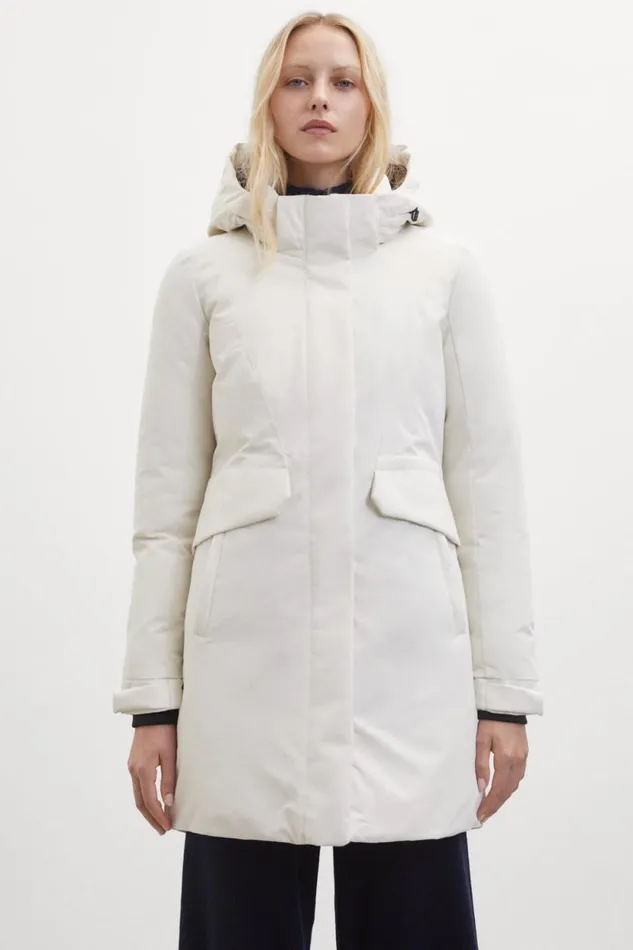 Women White Kongur Coat Ecoalf Coats And Jackets