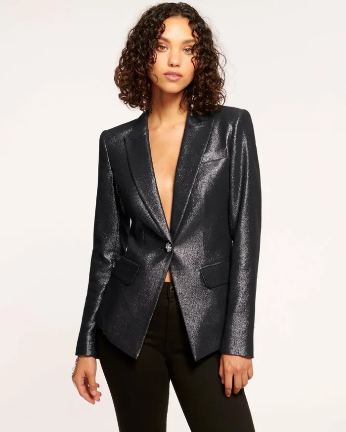 Women Wren Metallic Blazer Zink Sparkle Ramy Brook Jackets