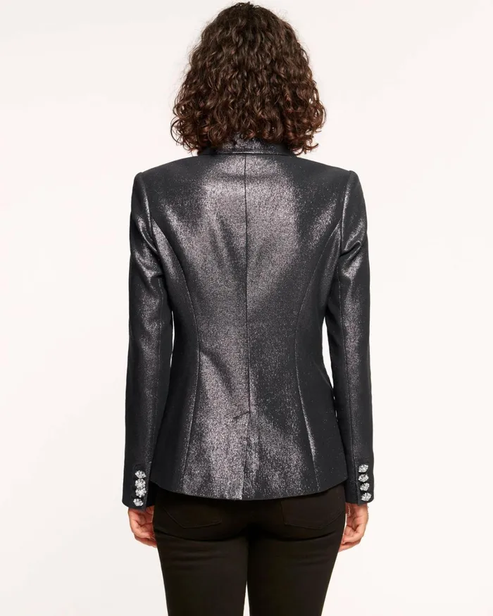 Women Wren Metallic Blazer Zink Sparkle Ramy Brook Jackets Women Wren Metallic Blazer Zink Sparkle Ramy Brook Jackets