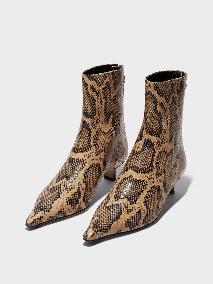 Women Zoe SnakeEffect Leather Ankle Boots Aeyde Ankle Boots