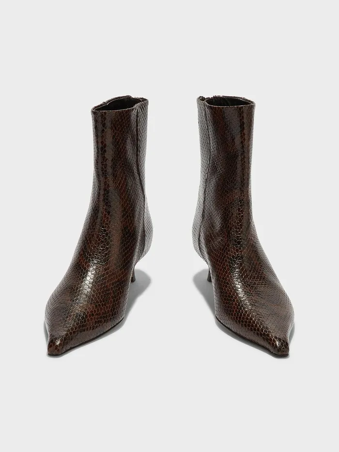 Women Zoe SnakeEffect Leather Ankle Boots Aeyde Ankle Boots
