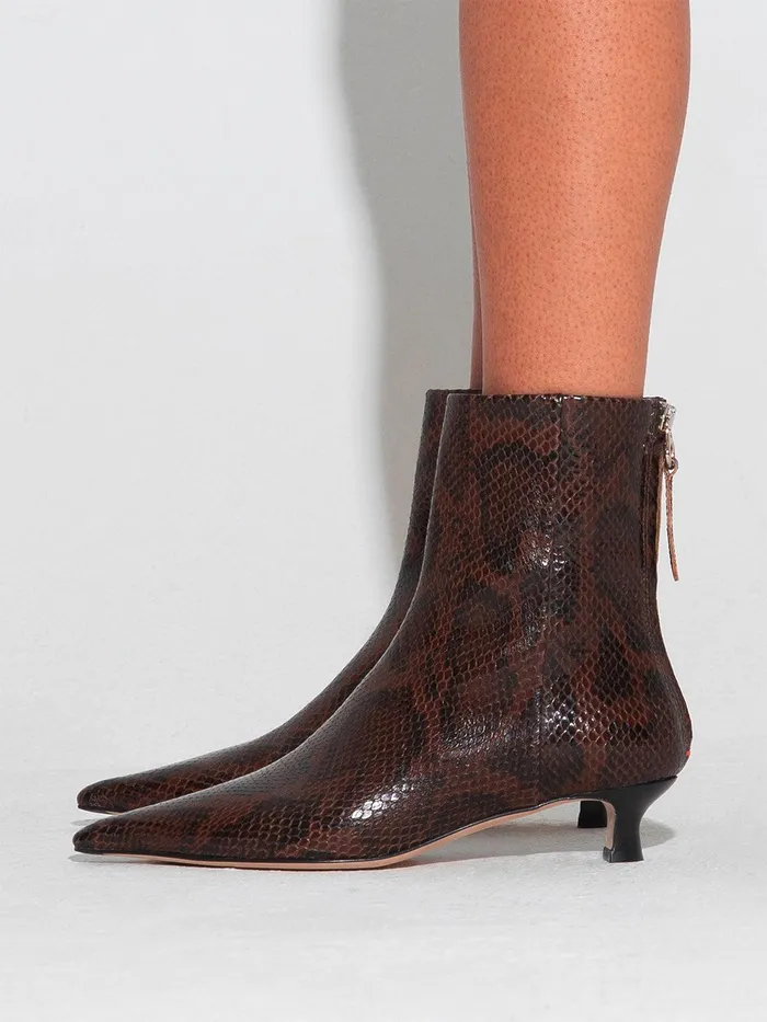 Women Zoe SnakeEffect Leather Ankle Boots Aeyde Ankle Boots