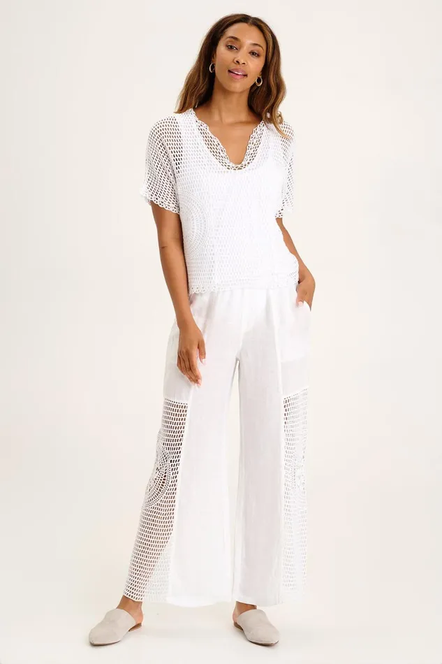 XCVI Centre Crochet Layered Top Women ShirtsBlouses