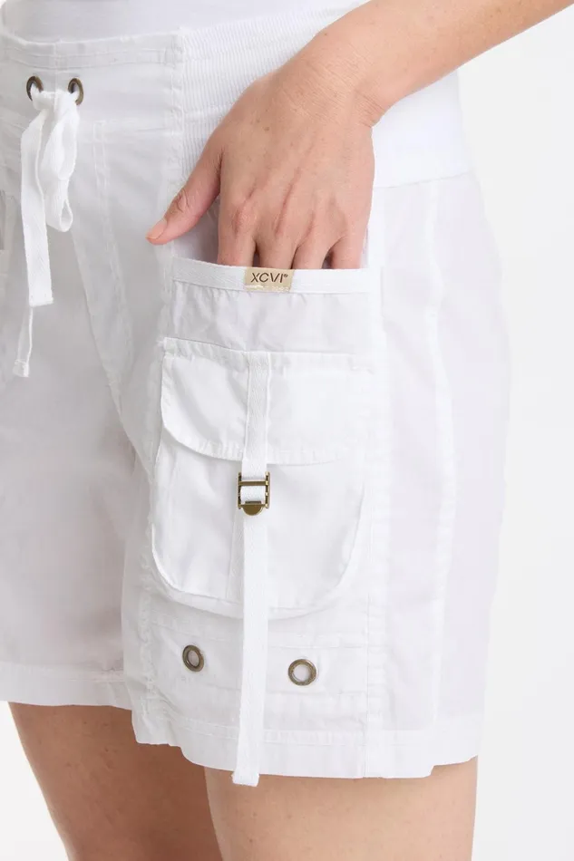 XCVI Felix Stretch Poplin Cargo Drawstring Short Women Shorts