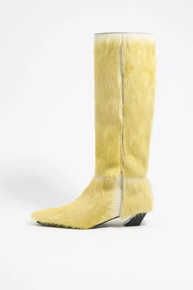 Yellow Fur Boot Yellow Women Bimba Y Lola Ankle Boots And Boots