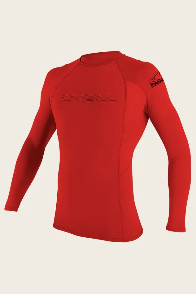 YOUTH BASIC SKINS 50 LS RASH GUARD Red Kids O039NEILL Youth Wetsuits