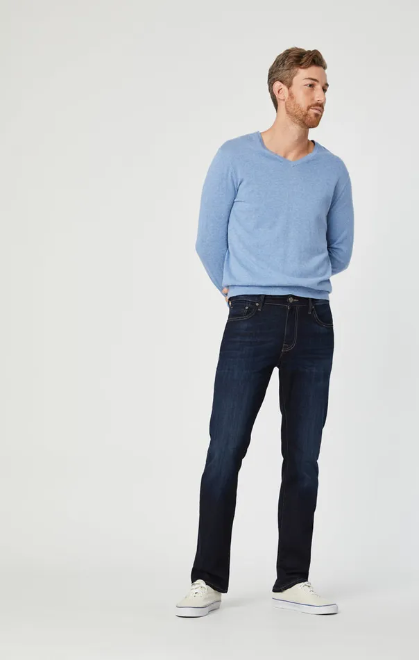 Zach Straight Leg In Rinse Brushed Williamsburg Men Mavi Jeans Denim