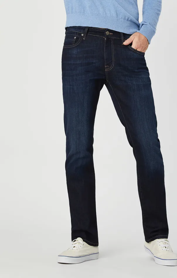 Zach Straight Leg In Rinse Brushed Williamsburg Men Mavi Jeans Denim